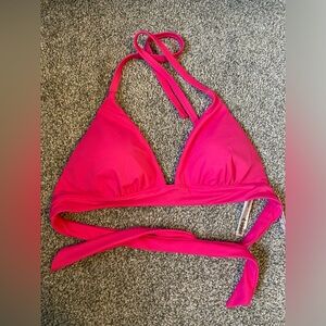 Victoria’s Secret bright pink bikini tie top M (brand new with tags)